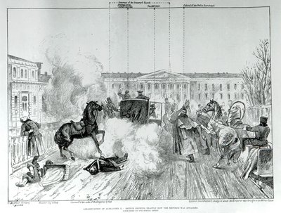 Atak na cara Aleksandra II (1818 - 1881) w 1881 roku. autorstwa Unknown artist