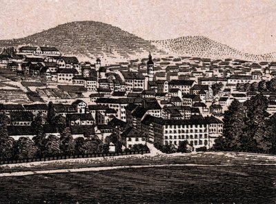 Baden Baden (Baden-Baden), Niemcy: widok na miasto (widok ogólny). w „” Świat ilustruje 168 odsłon”” Niedatowany (koniec XIX wieku) autorstwa Unknown artist