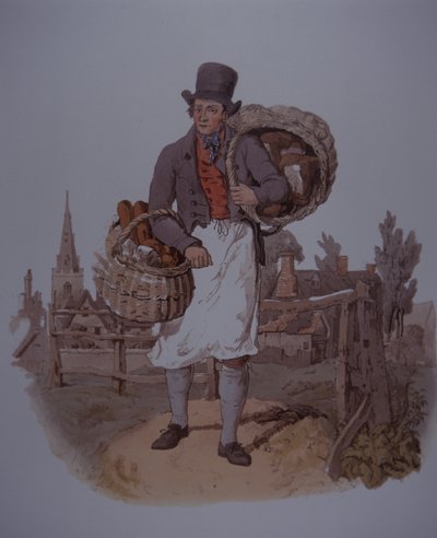 Piekarz roznoszący chleb, początek XIX w. (kolor lito) autorstwa Unknown artist