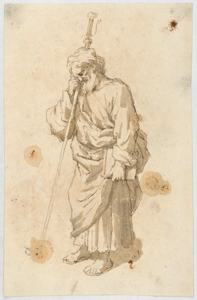 Brodaty mężczyzna z laską autorstwa Unknown artist