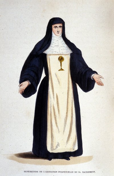 Benedyktyn od wieczystej adoracji Najświętszego Sakramentu, zakon założony przez Katarzynę de Bar w Paryżu w 1654 r. autorstwa Unknown artist
