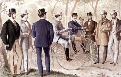 Przejażdzka rowerowa. Rytownictwo. 1870. autorstwa Unknown artist