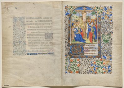 Bifolio z księgi godzin: Ukrzyżowanie: Godzinki o Krzyżu (recto) autorstwa Unknown artist