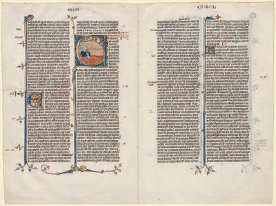 Bifolium z Biblii: początkowe E[t factum est] z Ezechiela autorstwa Unknown artist