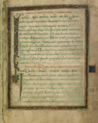 Bifolium z ewangelicznego lekcjonarza (strony 5 i 12) autorstwa Unknown artist