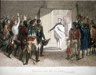 Narodziny króla Rzymu: Napoleona II (Francis Karol Józef Napoleon Bonaparte), syn cesarza Napoleona I (1769-1821). 1811-1832. autorstwa Unknown artist