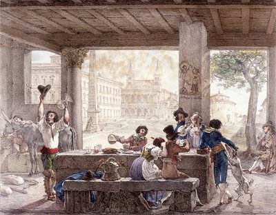 Bistro w Rzymie około 1820 roku. autorstwa Unknown artist