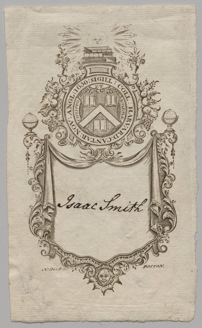 Ekslibris: herb z inskrypcją Izaaka Smitha autorstwa Unknown artist