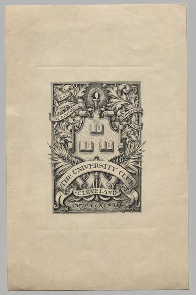 Ekslibris: Klub uniwersytecki, Cleveland autorstwa Unknown artist