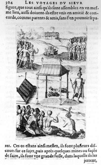 Kanada: tubylcy - w „Les voyages de la Nouvelle France Occidental, Dicte Canada, wykonanej przez św. Pierre Le Mur, Paryż autorstwa Unknown artist