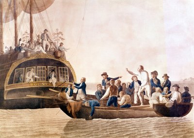 Kapitan William Bligh (1754 - 1817) z Bounty porzucony przez jego załogę. autorstwa Unknown artist
