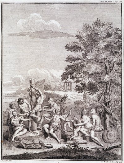 Więźniowie poświęceni przez Antis, w Peru - w „Historical Voyage of South America wykonanej na rozkaz króla Hiszpanii” Don Georges Juan & Don Antoine de Ulloa, T.II, ed. Jombert, King