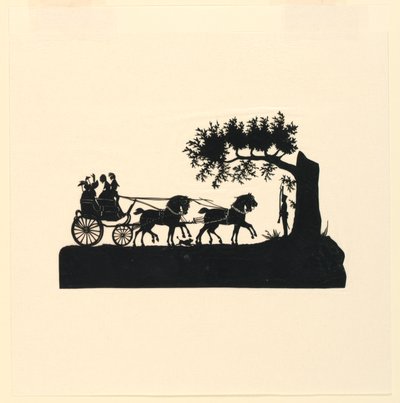 Powóz i konie w sylwetce autorstwa Unknown artist