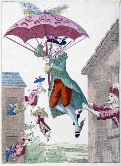 Kreskówka o pomyśle odlotu autorstwa Unknown artist