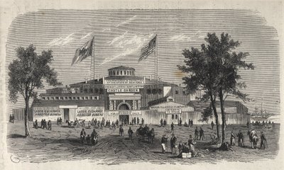 Castle Garden Immigration Centre Depot - Castle Garden Immigration Depot - Stan Nowy Jork - Emigration Commission Ustanowienie - Grawerowanie w „The Illustrous Universe” z 1869 roku autorstwa Unknown artist