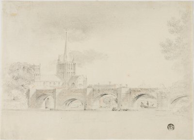 Kościół katedralny i most, Hereford autorstwa Unknown artist