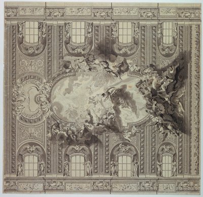 Sufit kościoła Gesù, Rzym, Włochy autorstwa Unknown artist