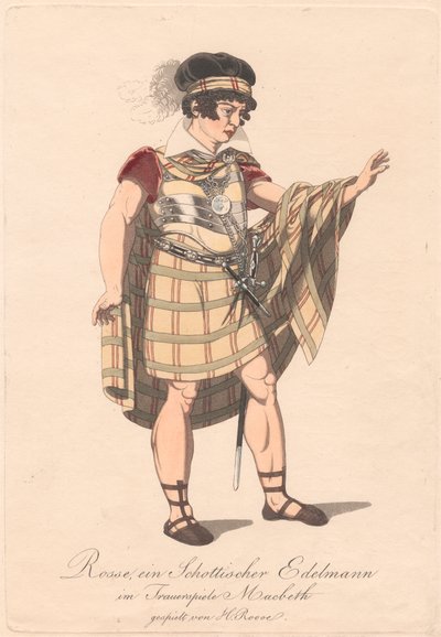 Postacie z niemieckiej produkcji Makbeta (jedna z sześciu akwafort) autorstwa Unknown artist