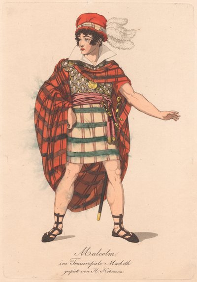 Postacie z niemieckiej produkcji Makbeta (jedna z sześciu akwafort) autorstwa Unknown artist