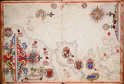Mapa północno-wschodniego Atlantyku, od Wysp Brytyjskich do Wysp Zielonego Przylądka, ok. 1620 r. (rękopis) autorstwa Unknown artist