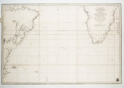 Mapa Oceanu Atlantyckiego na południe od równika autorstwa Unknown artist