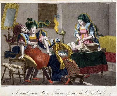Poród w Grecji - rycina, koniec XIX w. autorstwa Unknown artist