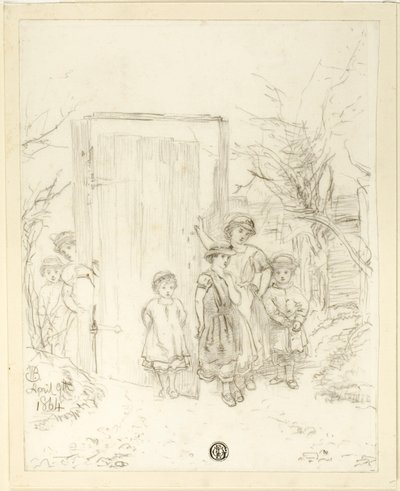 Dzieci przy drzwiach autorstwa Unknown artist