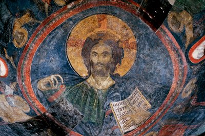 Chrystus Pantokrator - Anonim - XIII wiek - Fresk - Kościół Boyana, Sofia, Bułgaria ©FineArtImages/Leemage autorstwa Unknown artist