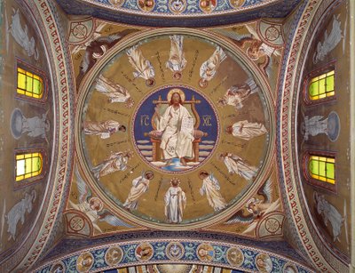 Chrystus pantokrator z apostołami (fresk autorstwa Unknown artist