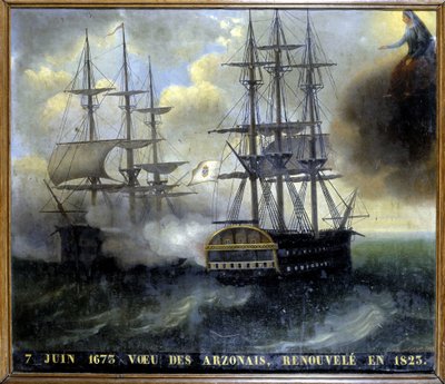 Starcie floty bretońskiej i holenderskiej „Życzenie Arzonais autorstwa Unknown artist