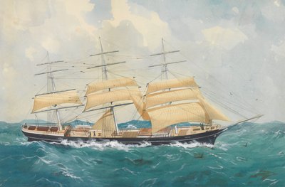 Kliper "Dharwar" na wzburzonym morzu autorstwa Unknown artist