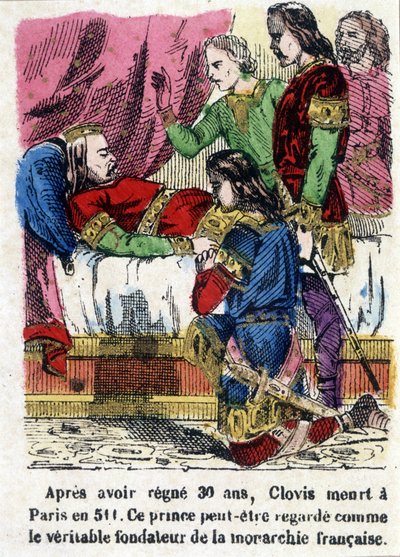Clovis na łożu śmierci w 511. autorstwa Unknown artist