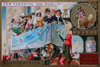 Kolekcjonerska seria obrazów Karnawał w Rzymie, Rzucanie kwiatów autorstwa Unknown artist