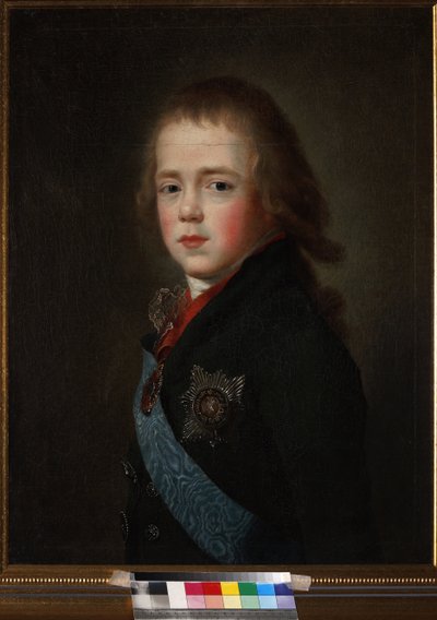 Constantin Pavlovitch, grand-duc de Russie lub Constantin Pavlovitch Romano - Portret wielkiego księcia Konstantego Pawłowicza Rosji (1779-1831) jako dziecko, Anonim. olej na płótnie autorstwa Unknown artist