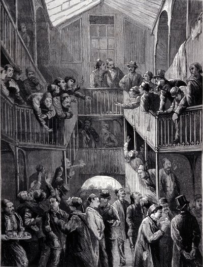 Konstantynopol: giełda papierów wartościowych na przedmieściach Galata w 1878 r. autorstwa Unknown artist