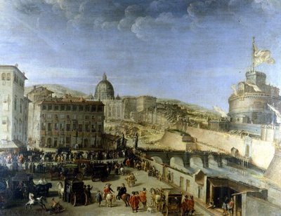 Orszak Papieża do Ponte S. Angelo w Rzymie autorstwa Unknown artist