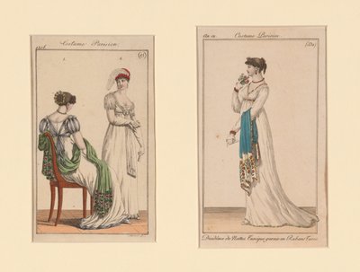 Plansze mody "Costume Parisien" z Journal des Dames et Des Modes i Costume Parisien (Dziennik dam i mody) autorstwa Unknown artist