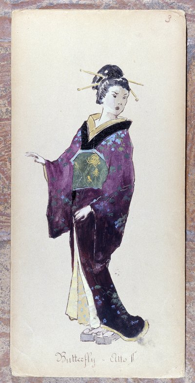 Kostium Madame Butterfly akt II do stworzenia Madame Butterfly przez Giacomo Pucciniego w 1904 r. Kolekcja Museo della Scala w Mediolanie. autorstwa Unknown artist