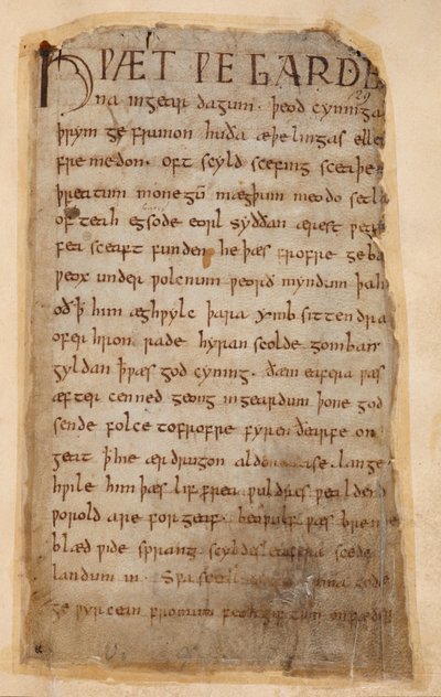 Cotton Vitellius A.XV..132 O começo de Beowulfpolish autorstwa Unknown artist
