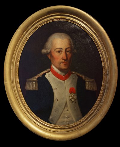 Hrabia Laurent de Migot, podpułkownik pułku smoków Artois, koniec XVIII wieku (olej na płótnie) autorstwa Unknown artist
