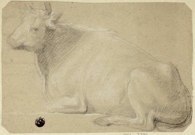 Krowa leżąca na zadach autorstwa Unknown artist