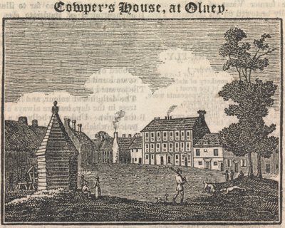 Dom Cowpera w Olney (z tekstem) (z Lustra) [podobny rycina pojawia się w „The Tourist; dziennik literacki i przeciw niewolnictwu”, 28 stycznia 1833, strona 189]; strona 76 (tom pierwszy) autorstwa Unknown artist