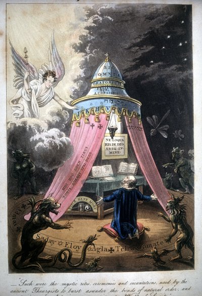 Magiczna ceremonia. Księga z 1825 r. Biblia. Morando, Mediolan. autorstwa Unknown artist