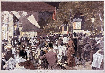 Tłum, na bulwarach w noc wyborczą - w „Paris illustré” autorstwa Unknown artist