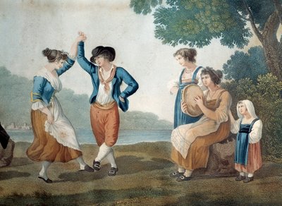 Tancerze we Frascati koło Rzymu, Włochy Anonimowe malowanie autorstwa Unknown artist