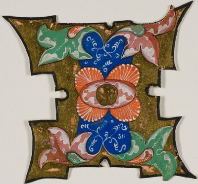 Ozdobiony inicjał "I" z liśćmi z książki chóru autorstwa Unknown artist