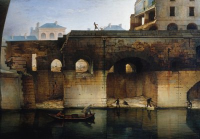 Rozbiórka starego Hôtel-Dieu; "cagnards", w 1878 r. (olej na płótnie) autorstwa Unknown artist