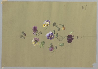 Projektowanie tapet i tekstyliów: kwiaty autorstwa Unknown artist