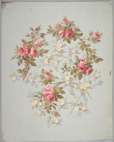 Projektowanie tapet i tekstyliów: kwiaty autorstwa Unknown artist