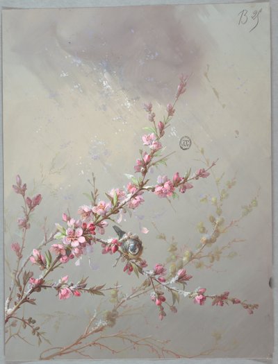 Projektowanie tapet i tekstyliów: kwiaty i ptaki autorstwa Unknown artist